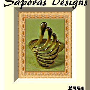 Gold Tone Angel Wing Ring Size 5 For Girls (Kids)